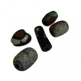 Perles pâte de verre noire Perles pâte de verre noire